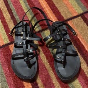 Black gladiator sandals